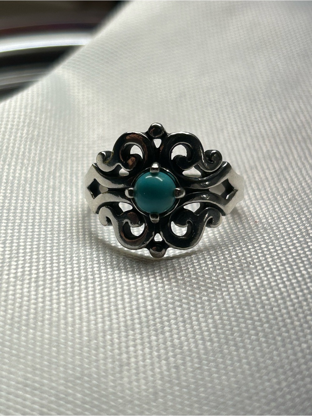 RETIRED James Avery Turquoise Spanish Lace Ring - Picture 7 of 8